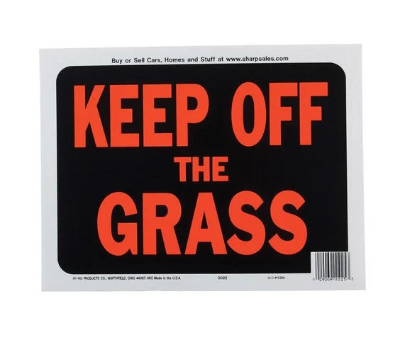 Hy-Ko English Keep Off The Grass Sign Plastic 9 In. H X 12 In.