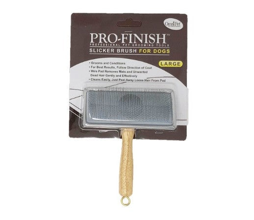 Leather Brothers OmniPet Pro-Finish Slicker Grooming Brush for Dogs