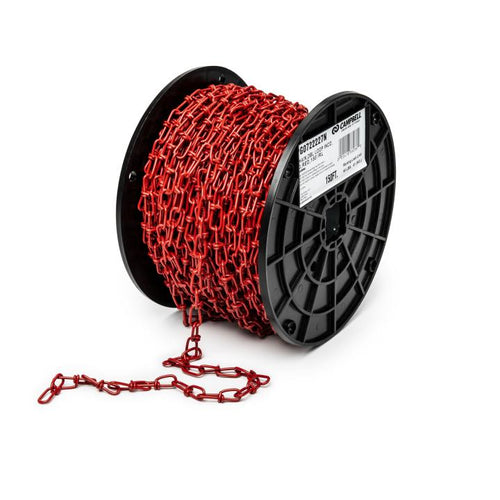 Campbell #3 Double Loop (Inco) Chain, Red Polycoat