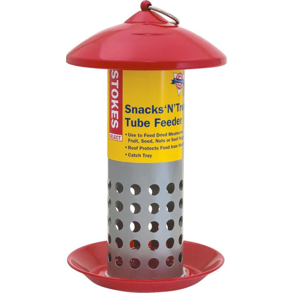 Stokes Select Snacks 'N Treats Red Metal Tube Bird Feeder