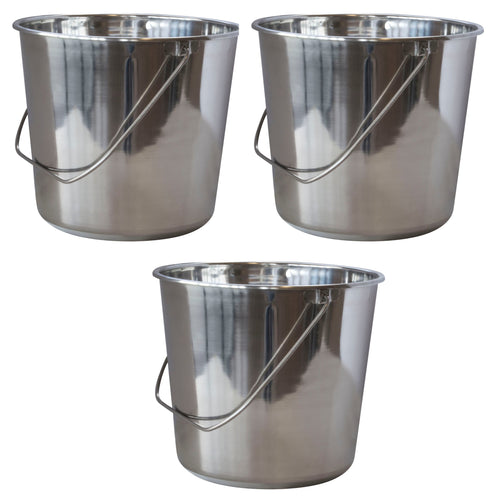 AmeriHome 4.22 Gallon Stainless Steel Bucket 3 Piece Set (4.22 Gallon)