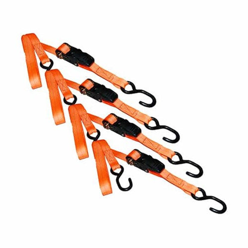 Ancra Cargo 1” x 15’ S-Hook Ratchet Tie-Down, Plastic Frame (4 Pack)