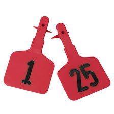 Y-Tex 3 Star Medium Red Cattle ID Ear Tags Numbered 1-25 (Medium, Red)
