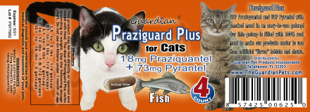 Guardian Praziguard Plus® 18mg Praziquantel & Pyrantel for Cats (4-Count)